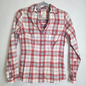 Levis Plaid Button-Down Shirt, Red/Blue/White, Women's Size XS